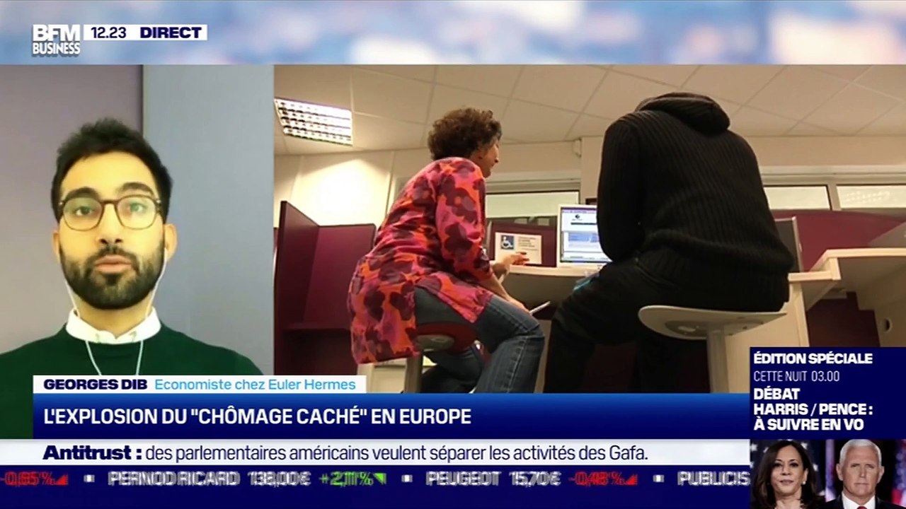 Georges Dib (Euler Hermes) : L'explosion du "chômage caché" en Europe - 07/10