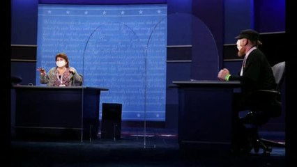 Kamala Harris y Mike Pence, separados por un cristal durante el debate