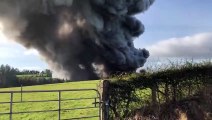 Firefighters fight huge blaze at egg factory in Northern Ireland