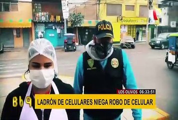 Los Olivos: delincuente niega robo de celular tras ser seguido por la policía