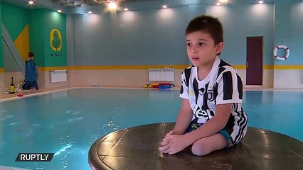 5-year-old Iranian double amputee trains hard for Paralympic glory