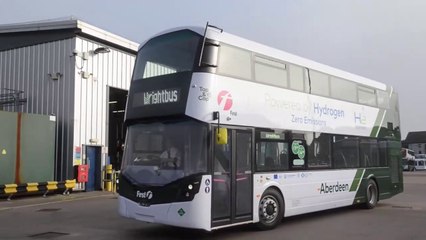 The world’s first hydrogen-powered double decker bus arrives in Aberdeen