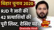 Bihar Assembly Elections 2020: RJD ने जारी की 42 Candidates की पहली लिस्ट | वनइंडिया हिंदी