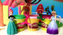 Transformando Frozen Princess Anna & Elsa em Mermaids Play Doh com a Barbie Mermaid Ariel