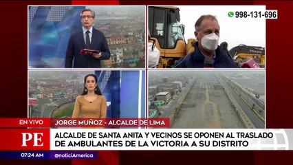 Alcalde de Lima se pronuncia sobre traslado de ambulantes a Santa Anita | Primera Edición (HOY)