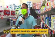 Los Olivos: tenderos que usaron bebé para robar en minimarket atacan más negocios