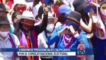 Cuatro binomios presidenciales calificados por el  CNE