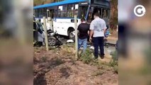 Motorista de carro fica ferido após acidente com ônibus em Cachoeiro