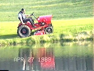 Mowing the lawn in 1989