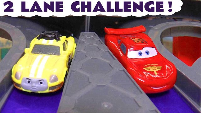 2 Lane Challenge with Disney Cars Lightning McQueen and Hot Wheels Marvel Superheroes in this Racing Challenge Family Friendly Full Episode English Toy Story Racing for Kids from a Kid Friendly Family Channel