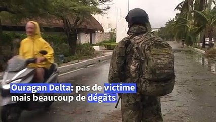 Mexique: les dégâts de l'ouragan Delta à Cancun après son passage sur la côte caraïbe