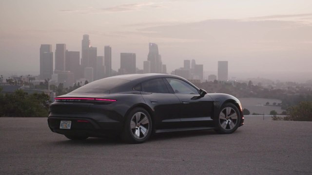 The new Porsche Taycan 4S Design in Volcano Grey