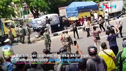 Pelajar STM Anti Omnibus Law Diborgol Polisi Tengah Jalan