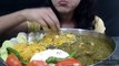 #ASMR  Indian food eating Indian MUKBANG eating palak paneer and rice 