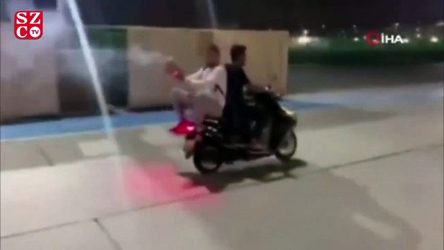 İstanbul’da havai fişekli motosikletli magandalar kamerada