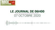 Journal de 06h00 du 7 octobre 2020 [Radio Côte d'Ivoire]