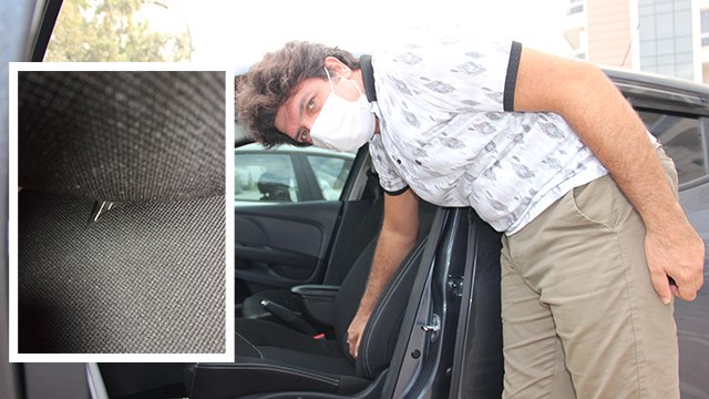 Eşi için aldığı sıfır otomobilde hayatının şokunu yaşadı