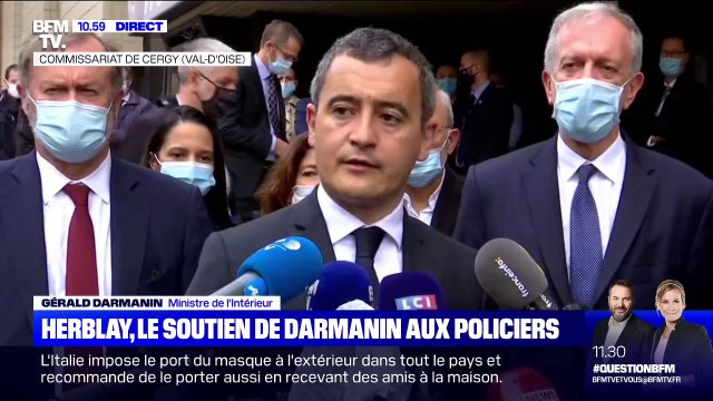 Herblay: Gérald Darmanin a pu parler au policier gravement blessé, qui est dans un état difficile