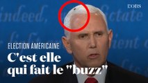 Une mouche se pose sur la tête de Mike Pence pendant son débat avec Kamala Harris