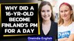 Finland: 16-yr-old becomes the Prime Minister for a day as Sanna Marin swaps role | Oneindia News