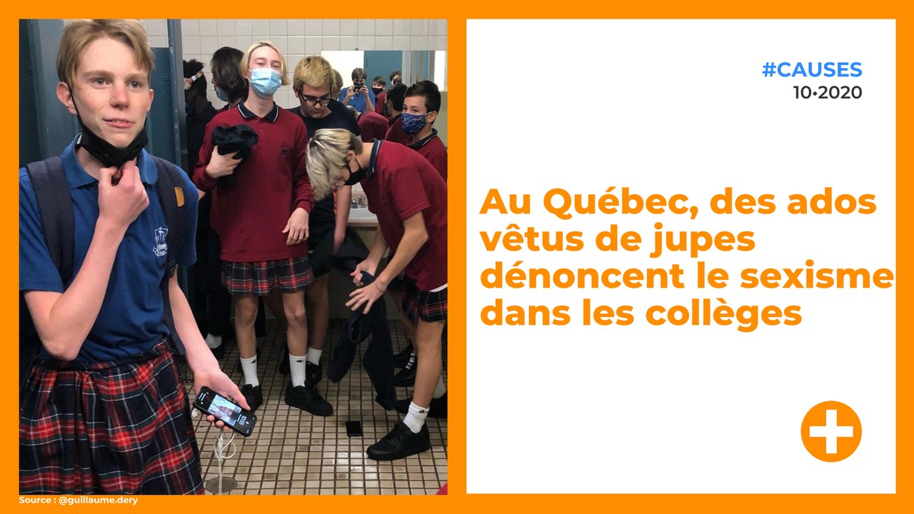 Au Québec, des ados vêtus de jupes dénoncent le sexisme dans les collèges