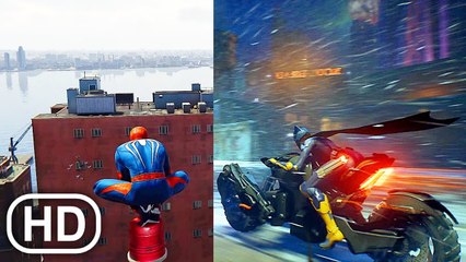 Gameplay Comparison - Spider-Man Vs Batman Gotham Knights 4K ULTRA HD