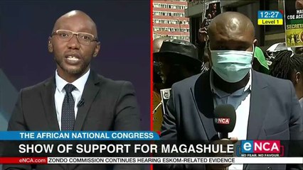 ANC members march to Luthuli house in support of Magashule