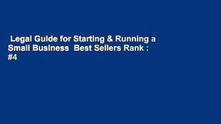 Legal Guide for Starting & Running a Small Business  Best Sellers Rank : #4