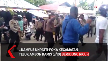 Demo Ombnibus Law di Kampus Unpatti Ricuh.Polisi Dilempari Batu