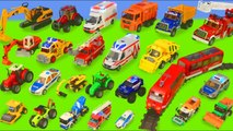 Fire Truck, Tractor, Train, Police Cars, Garbage Trucks & Excavator Toy Vehicles for Kids