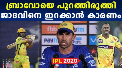 തുറന്ന് പറഞ്ഞ് ചെന്നൈ കോച്ച് | Why Jadhav Was Sent Ahead Of Jadeja And Bravo | Oneindia Malayalam