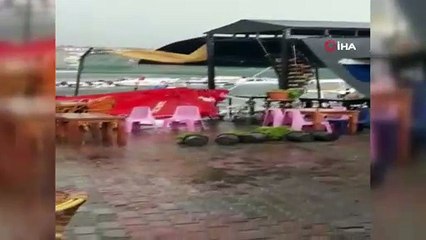 Tekirdağ’ı hortum anı böyle görüntülendi