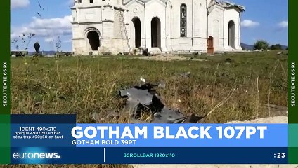 Bombardeo contra una catedral de Nagorno Karabaj