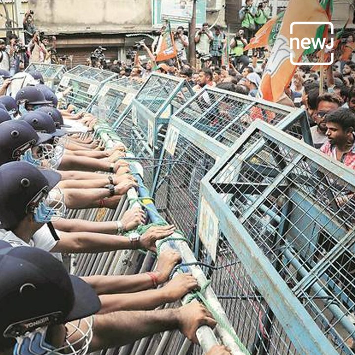 Protesting Murder Of Colleague, BJP Workers Get Beaten Up By Police Kolkata