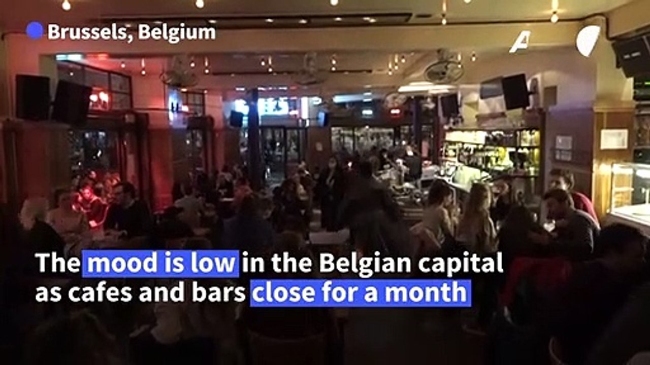 Bars and cafes in Brussels close for a month in new virus curbs