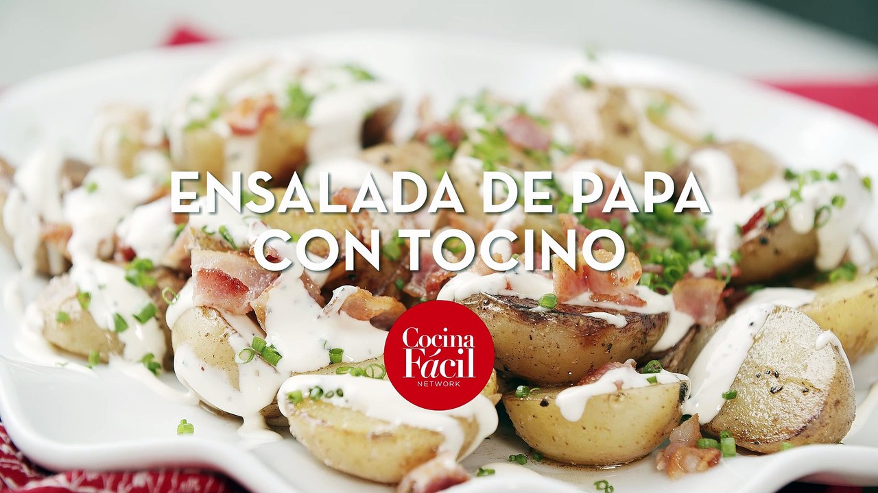 Deliciosa ensalada de papa con tocino ¡Receta rápi