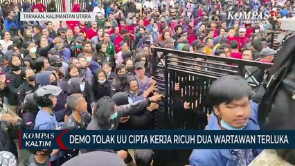 Demo Tolak Undang-Undang Cipta Kerja Dua Wartawan Terluka
