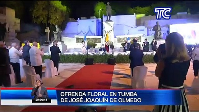 Principales representantes del Gobierno presentaron ofrenda floral en tumba de José Joaquín de Olmedo: principales actividades del presidente Moreno