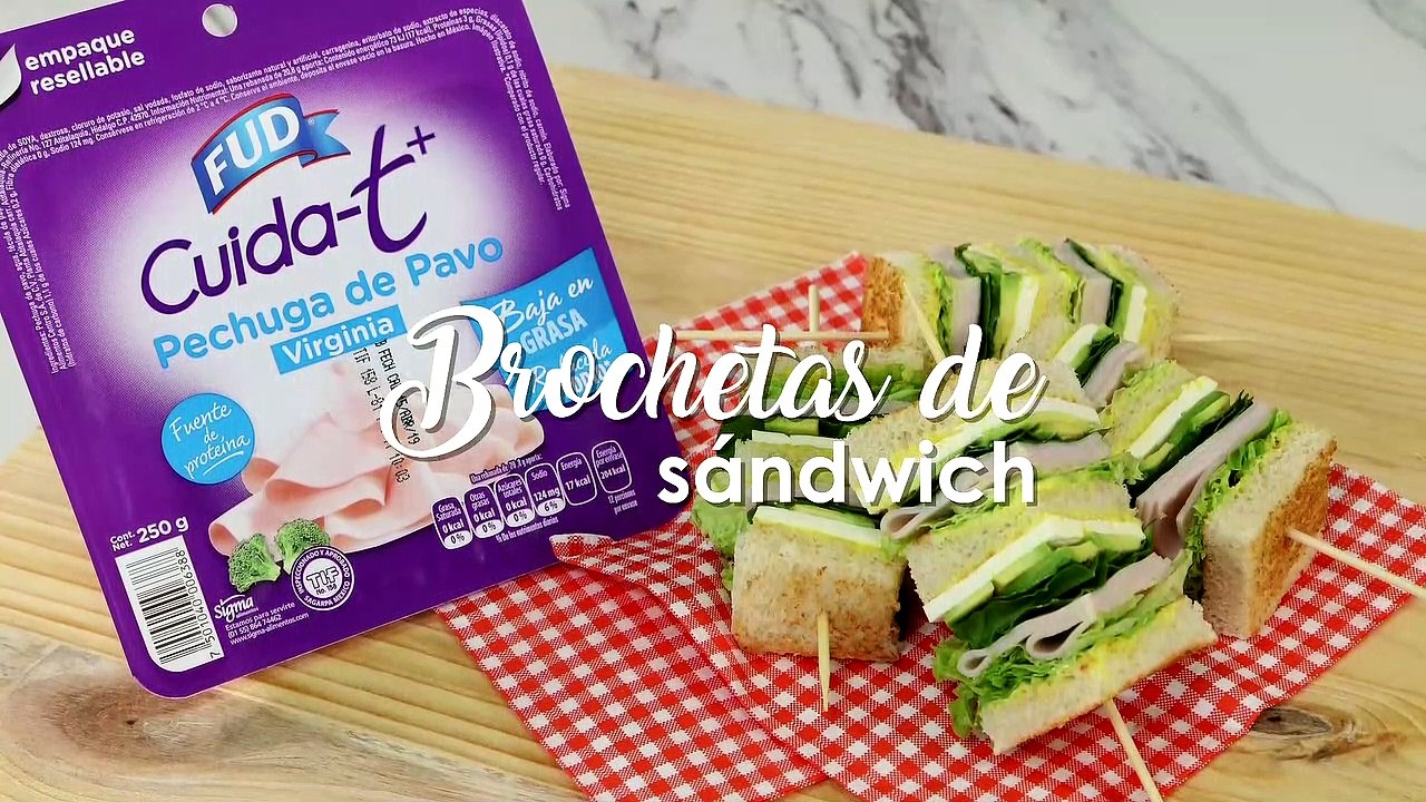 Brochetas de sandwich ¡súper fáciles!