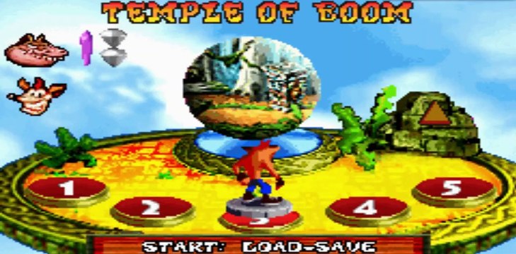 Crash Bandicoot : The Huge Adventure - Temple of Boom Level 3 - Game Boy Advance GBA