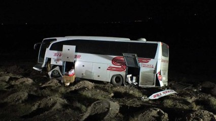 Yolcu otobüsü şarampole düştü