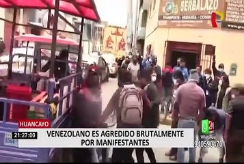 Huancayo: ciudadanos enfurecidos agreden a extranjero que era seguridad de una cooperativa