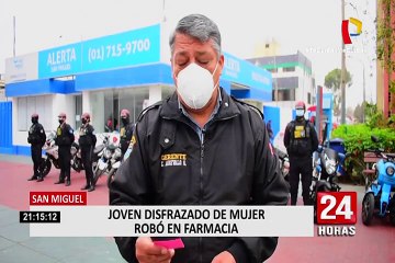 Capturan a ladrón que se vistió de mujer para robar productos de farmacia en San Miguel