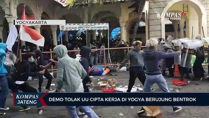 Demo Tolak UU Cipta Kerja Di Yogya Berujung Bentrok