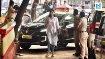 Rhea Chakraborty spotted first time since release from jail, arrives at police station to mark attendance