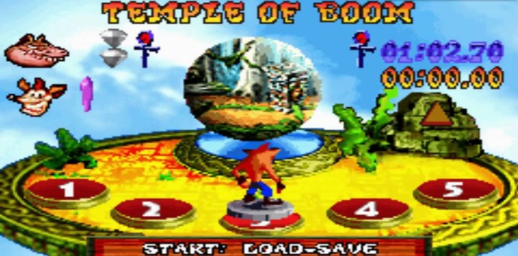 Crash Bandicoot : The Huge Adventure - Frostbine Cavern Level 4 - Game Boy Advance GBA