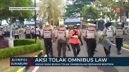 Unjuk Rasa Buruh Tolak Omnibuslaw Berakhir Bentrok
