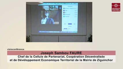 "L'investissement du développement durable", Joseph Sambou FAURE, Chef de la Cellule de Partenariat, Coopération Décentralisée et de Dévéloppement Economique Territorial de la Mairie de Ziguinchor_IFR_02-10-20_Workshop_UTLIB_3_J_FAURE