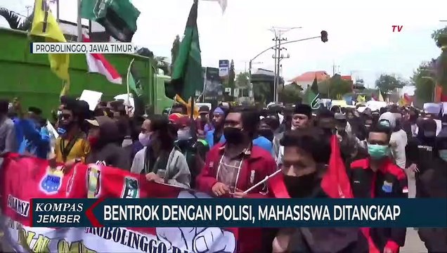 Aksi Tolak UU Cipta Kerja, Mahasiswa Bentrok Dengan Polisi, Sejumlah Mahasiswa Ditangkap