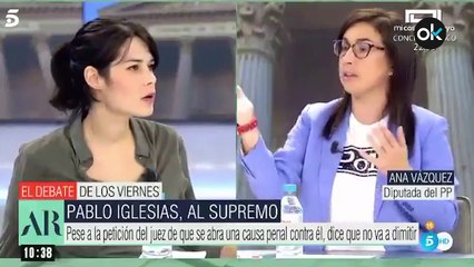 La 'popular' Ana Vázquez aplasta a Isa Serra: "Usted está condenada a 19 meses de cárcel y no ha dimitido"